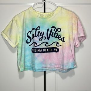 Salty Vibes Virginia Beach Va Tie Dye Crop Top